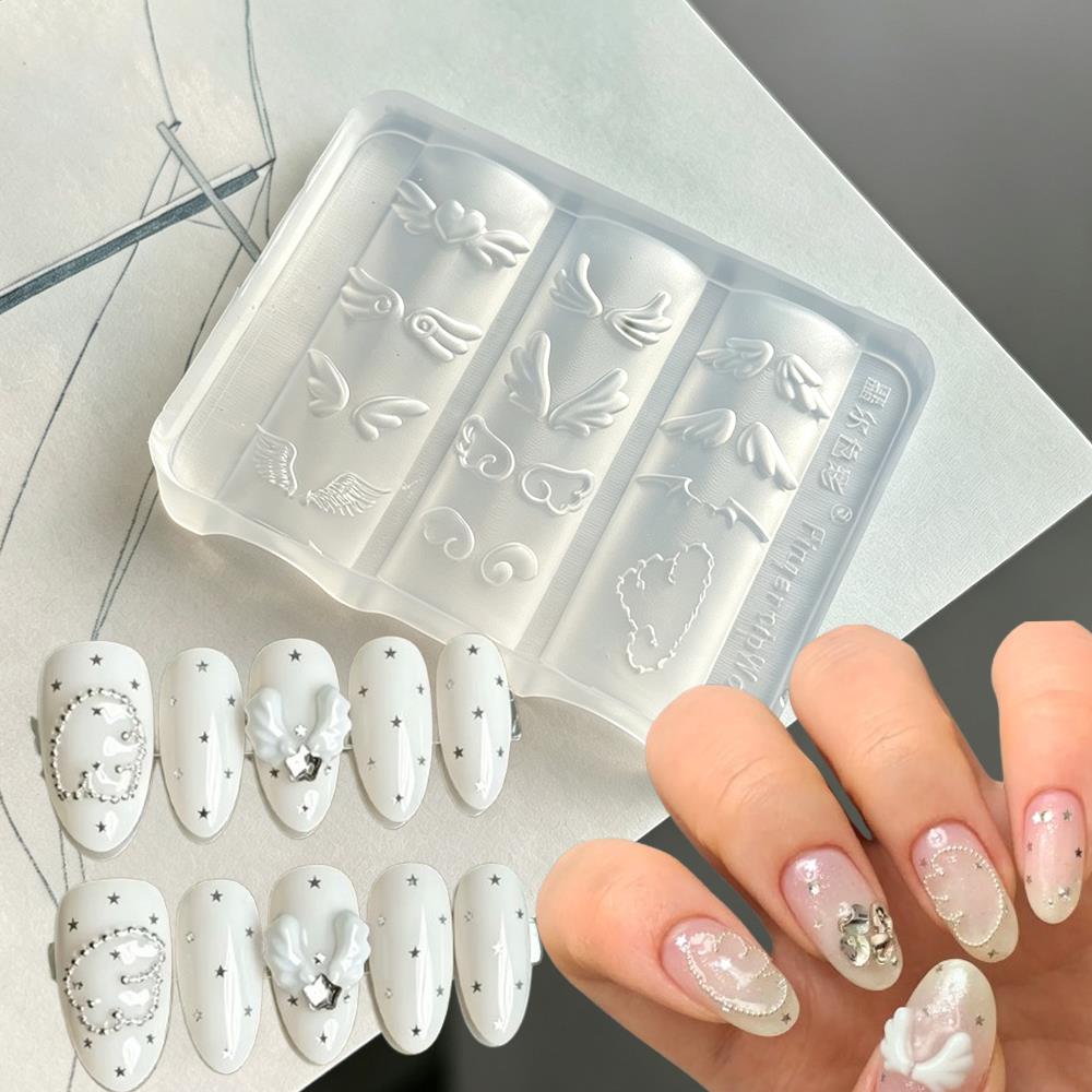 Nail Art Elegant - 1 stuk 3D engelenvleugel nagelkunst siliconen