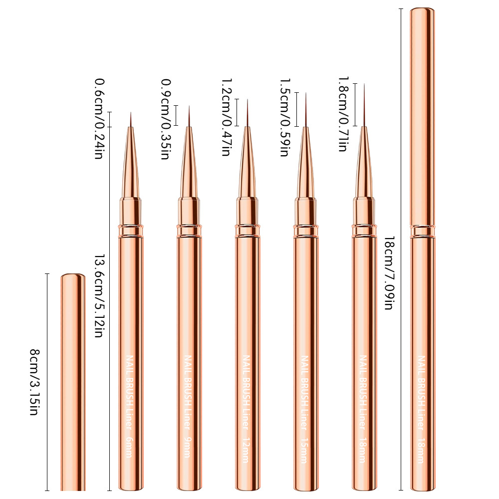 Nail Art Brush Set - 1/3/5 stuks Nail Art Liner Brushes