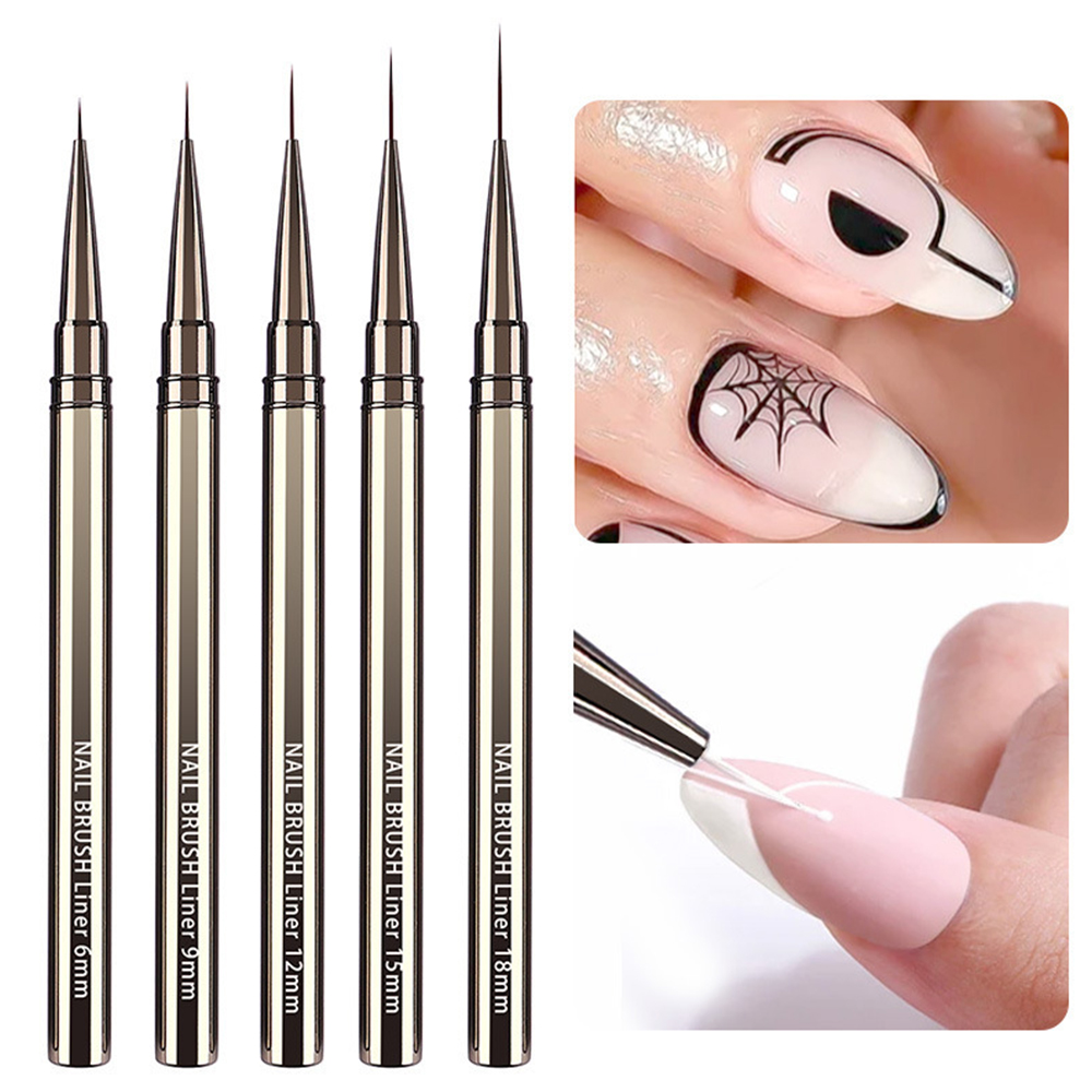 Nail Art Brush Set - 5-delige professionele nagelkunstborstelset, ultrafijne detailborstels voor