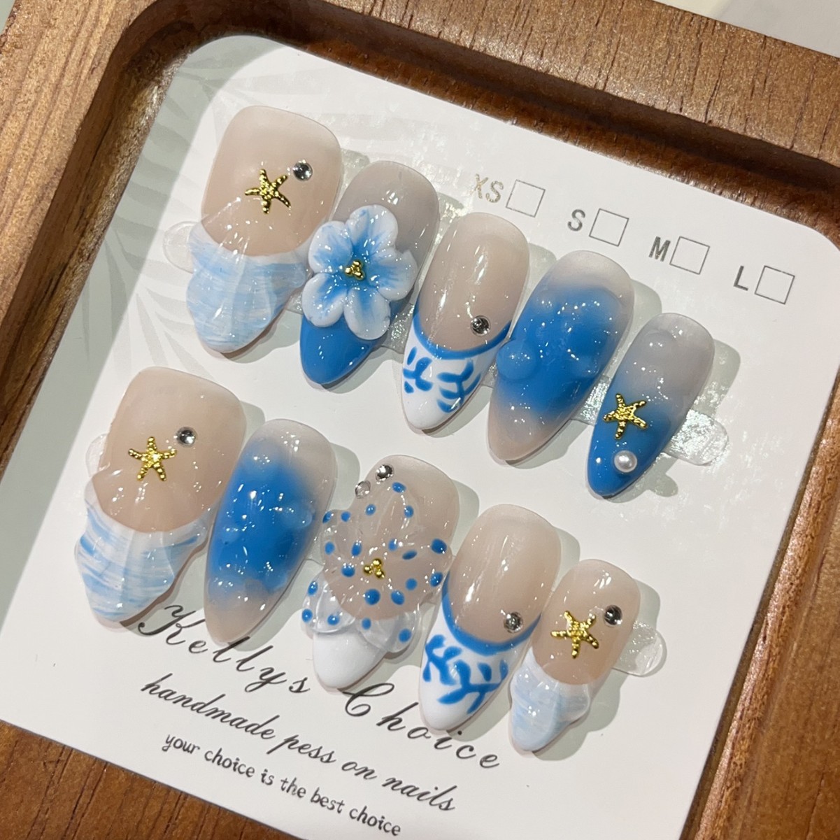 Nail Art Gold - 10 stuks zomer eiland stijl nep