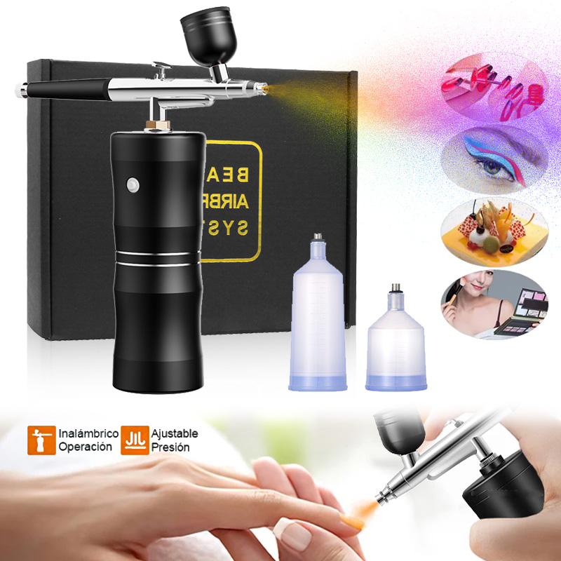 Nail Art Brush Set - Zuurstof Spray Mini Luchtcompressor Kit Luchtborstel