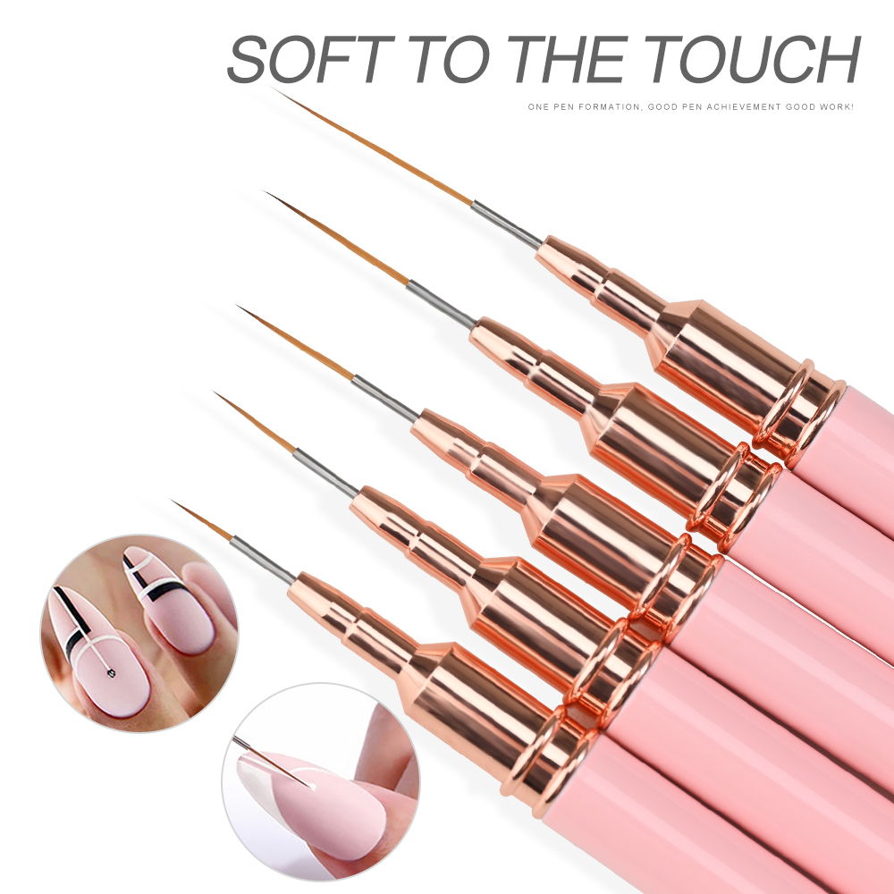 5-delige set roze metalen hand - Nail Art Brush Set recensie en prijs