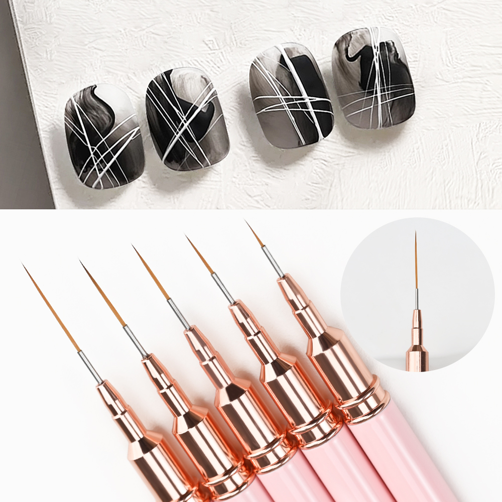 5-delige set roze metalen hand - Nail Art Brush Set recensie en prijs